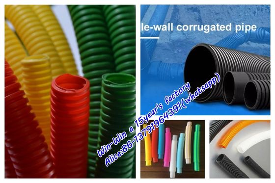 Tubo in PVC PE PP che fa linea di produzione a macchina Linea di estrusione di tubi ondulati a vite singola o doppia